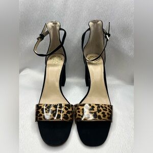 NWOT Vince Camuto Black and Leopard Women's Heels